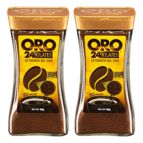 2 Pack Cafe Soluble 24 Kilates Oro 160 Grs