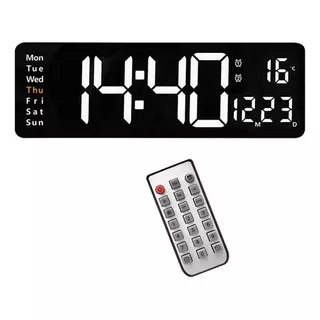 Relógio Parede Led Digital Com Controle Remoto Temperatura