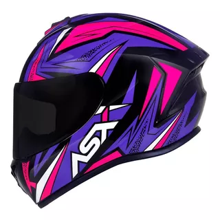 Capacete Feminino Fechado Asx Vector Rosa Roxo Esportivo Cor Lilás Tamanho Do Capacete 62-xl