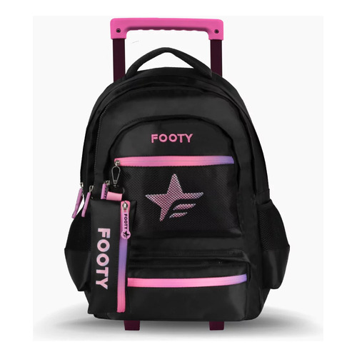 Mochila escolar Footy Big Kids Star 1041 color negro/rosa diseño lisa 29L