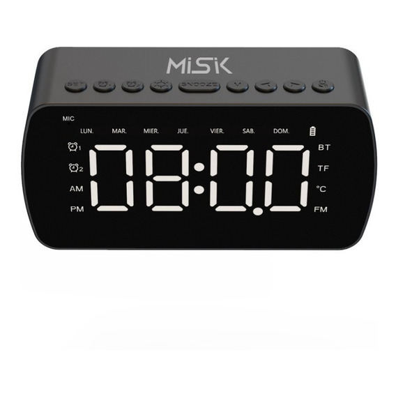 Misik - Radio Reloj Despertador Recargable - Bluetooth Y Sd
