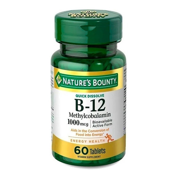 Natures Bounty Vitamina B12 1000mcg Suplemento 60c Local