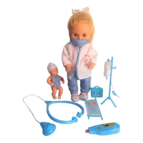 Muñeca Mila Pediatra Con Bebe Incluido Y Accesorios En Mca