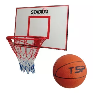 Tablero Y Aro De Basquet De Madera + Pelota Basket N 7 Tsp