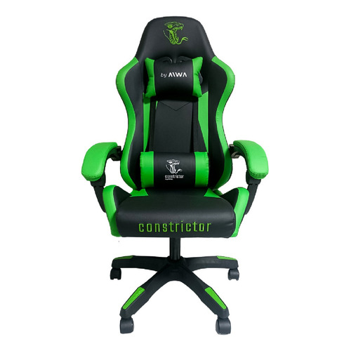 Silla Gamer Ergonómica Constrictor - Lampalagua Verde Material Del Tapizado Cuero Sintético