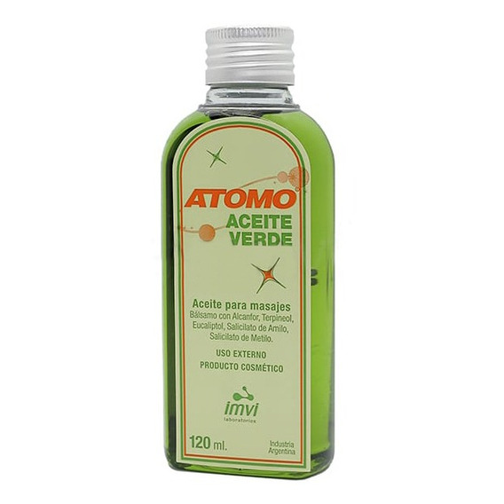 Atomo Aceite Verde Para Masajes 120ml