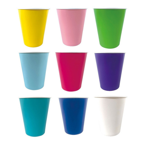Vasos De Polipapel Descartables X 6 Unidades Colores Lisos Color Aqua