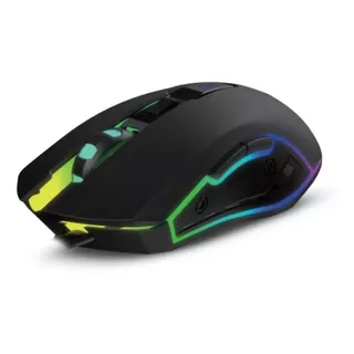 Mouse Gamer Optico Usb 6 Botones 3200 Dpi Luces Led Gaming Color Negro