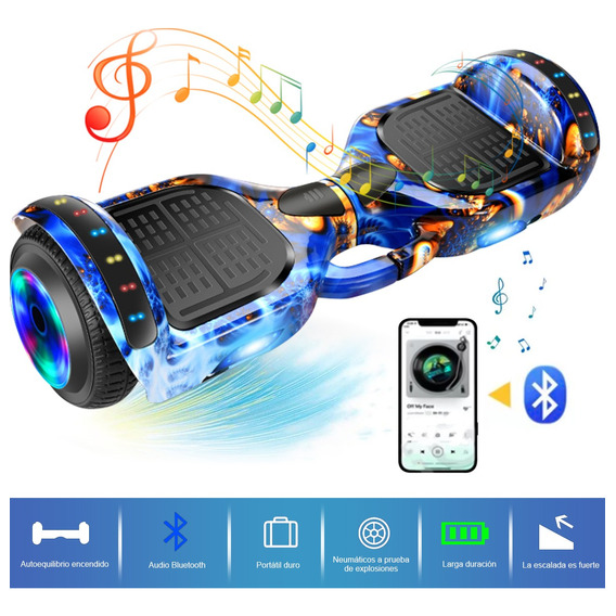 Patineta Eléctrica Hoverboard Con Bluetooth Luces Led/350w