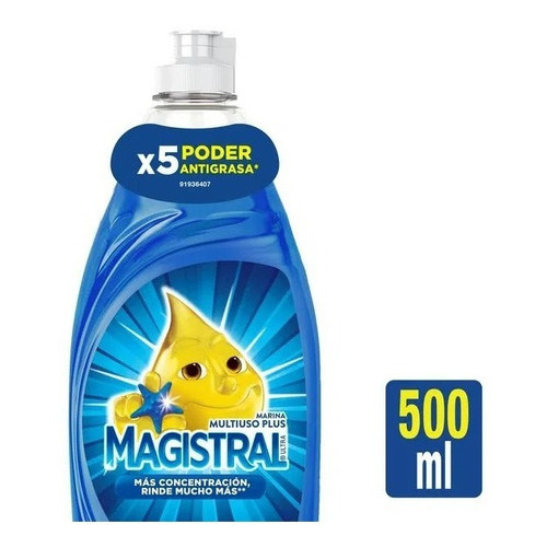 Detergente Magistral Marina X 500 Ml Rinde + Plus Antigrasa