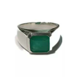 Anillo Hombre Esmeralda Plata Ley