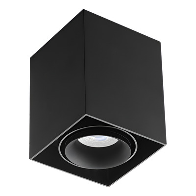 Plafon Monovolumen Gu10 Cuadrado Negro Aluminio P5702bk Mks