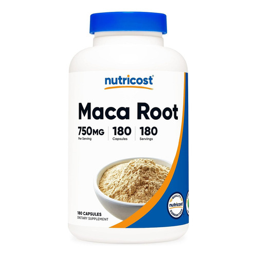 Nutricost Maca Root 750 Mg Raíz De Maca 180 Cápsulas Sabor Sin Sabor