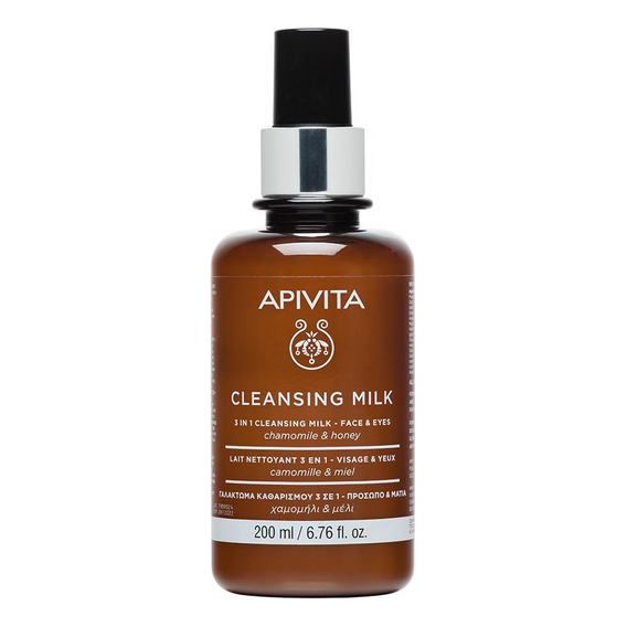 Cleansing Milk 3 In 1 Face & Eyes - Apivita 200 Ml
