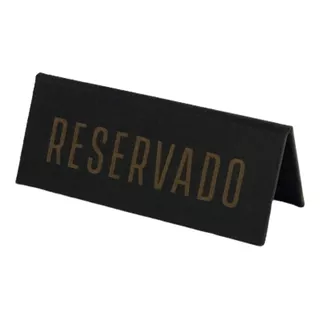 Cartel Reservado Cuero Negro Restaurante