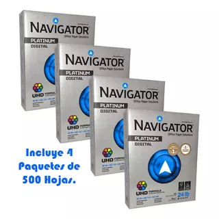 Papel Carta Navigator 90g Bond 2000 Hojas Extra Blanco