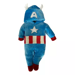Mameluco Con Gorro Bordado Marvel Capitán America