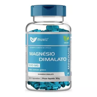 Magnésio Dimalato 60 Cápsulas 500mg - Muwiz