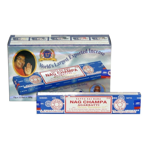 Satya Nag Champa Sahumerio  - 12 Unidades Fragancia Sahumerios Satya