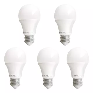 Kit 5 Lâmpada Led 12w Bulbo Soquete E27 Bivolt Luz Frio