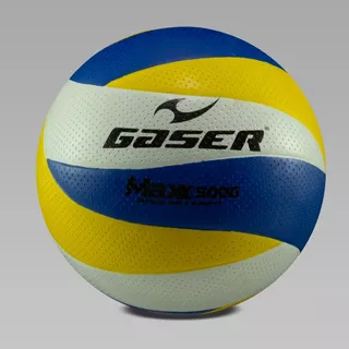 Balón Vóleibol Max Pro 5000 No.5 Gaser Color Amarillo, Blanco Y Azul