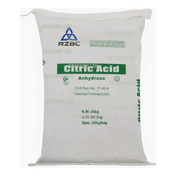 Acido Anhidro Citrico Puro 25kg Bolsón Calidad Premium