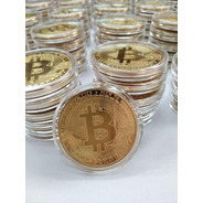 Souvenir Bitcoin Moneda Física Coleccionable Con Cápsula