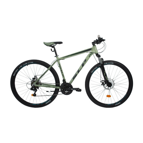 Mountain bike SLP 25 pro R29 M 21v frenos de disco mecánico cambios Shimano TZ 510 y Shimano Tourney TZ31 color verde/negro con pie de apoyo  