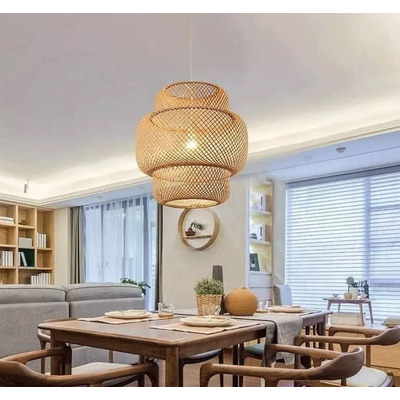 Lampara Colgante Baco Diseño Bambu Apto Led Deco Lk