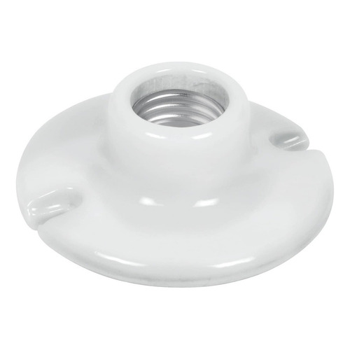 Portalampara Porcelana Circular 3.5'' Voltech 46523 Color Blanco