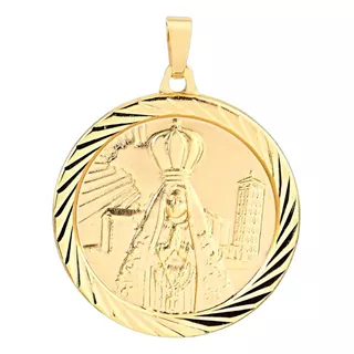 Medalha Grande Nossa Senhora Aparecida Banhado A Ouro 18k