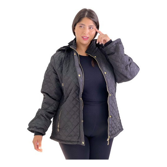 Campera Mujer Talles Grandes Capucha Abrigada Matelasse 