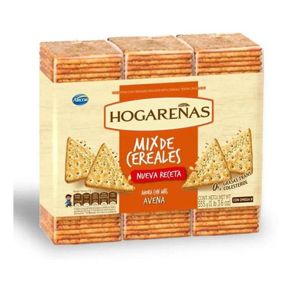 Galletitas Hogareñas Mix Cereales Pack X3 555 Gr