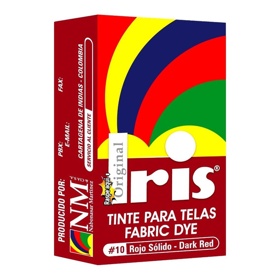 Tinte Para Telas Ropa Iris Rojo Sólido X2 Unidades