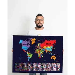 Mapamundi Para Raspar De Lujo Banderas Paises Mapa Del Mundo