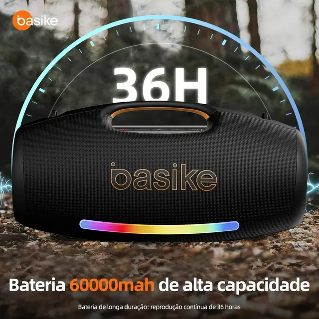 Caixa De Som Basike 400w Boombox Tws Bt Grave Potente Preto