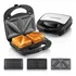 Sandwichera Waflera Parrilla Grill 3 En 1 Novohome Placas Antiadherentes Removibles Intercambiables Color Plateado Negro