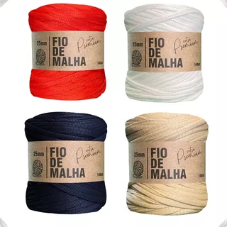  Kit 4 Unidades Fio De Malha Croche Premium  - Várias Cores