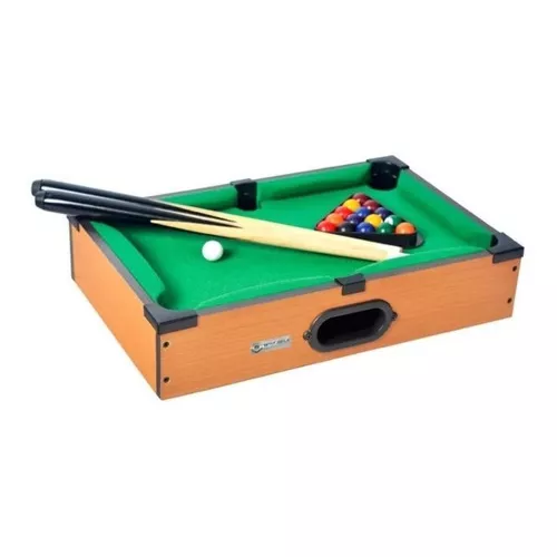 Kit 3 Jogos Mine Mesa Sinuca, Hokey E Pebolim Toto 51cm Cor Do Tecido Verde