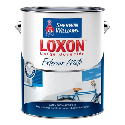 Pintura Latex Loxon Exterior Mate 1lt Sherwin Williams Mafer Color Blanco