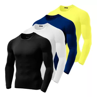 Kit Com 4 Camiseta Segunda Pele Uv 50 + Thermo Premium 