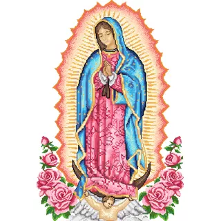 Kit De Bordado. Punto De Cruz. Virgen De Guadalupe. Grande.