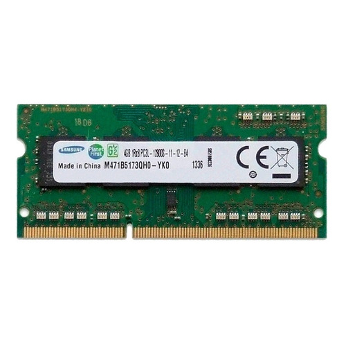 Memoria RAM color verde 4GB 1 Samsung M471B5173QH0-YK0