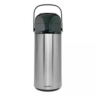 Garrafa Térmica 1 Litro Aço Inox Pressão Café Leite Chá Cor Metálica