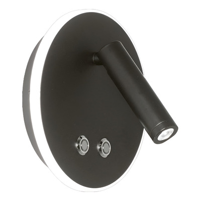 Aplique Velador Moderno Dallas 6w+3w Touch Calido Negro