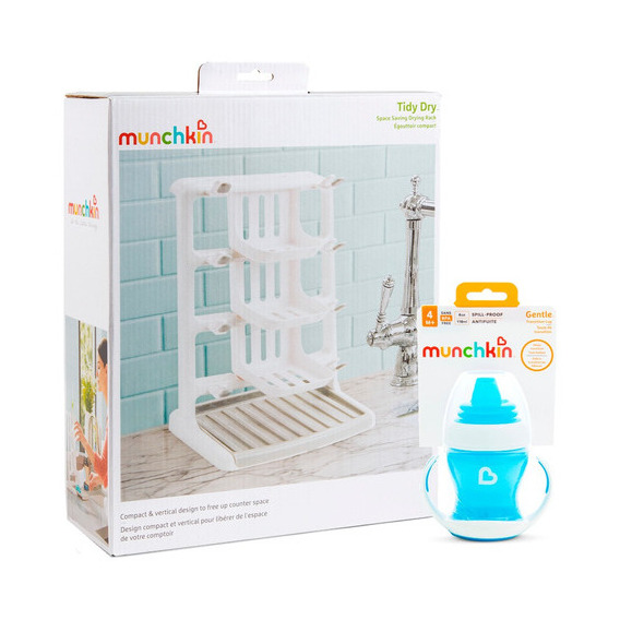  Set Escurridor Vertical+ Vaso Gentle 4oz Azul Munchkin 