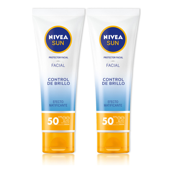 Nivea Bloqueador Anti-brillo Facial Fps 50 50ml X2