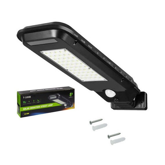 Foco Solar Con Sensor Movimiento Focos Exteriores Led T-100b Negro