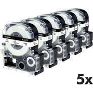 5x Fitas Lc-4wbn Para Rotulador Epson Lw-300 Lw-400 12mm