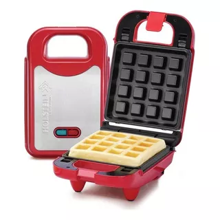 Maquina De Waffles Sanduicheira Grill Vermelha 220v Cor Vermelho